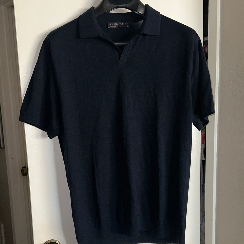 Paul James 100% Cotton Men's Navy Polo Shirt Size Large